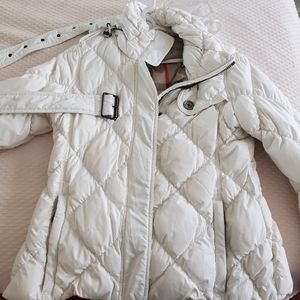 Burberry White Puffer Jacket